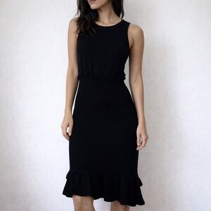Ronny Kobo Black Sleeveless Knit Midi Dress Medium Minimalist Modern